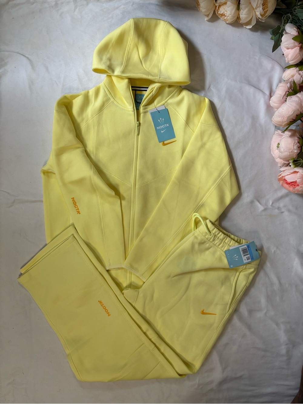 Nike Tech NOCTA Sportwear Lemon Yellow Hooded Jacket and Pants Set